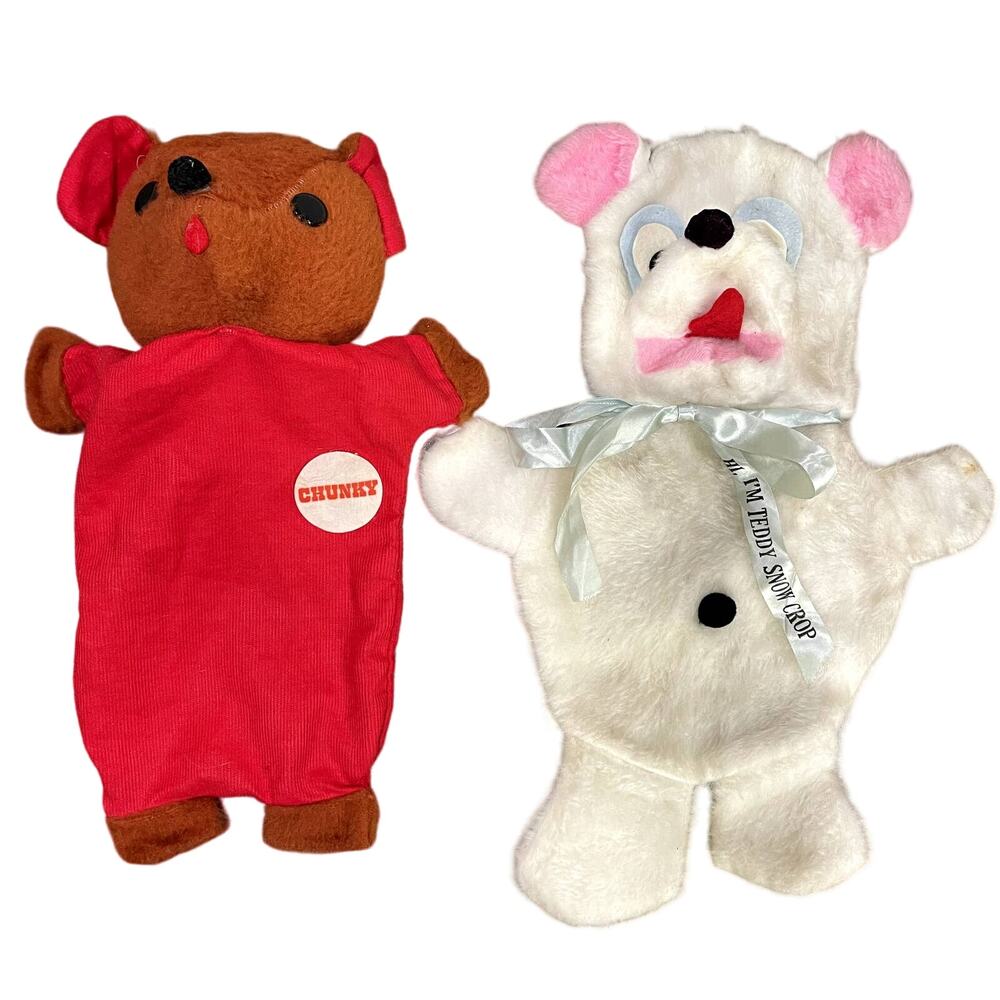 Hot Water Bottle Covers Vtg Plush‎ Bears Animal Fair R&R Toys Snow Crop Chunky
